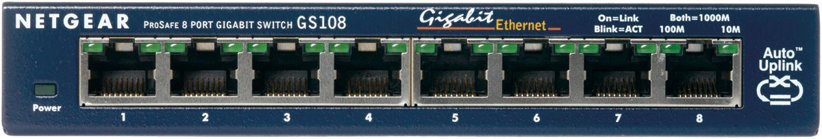 NETGEAR GS108GE switch di rete Non gestito Gigabit Ethernet (10/100/1000) Blu [GS108GE]