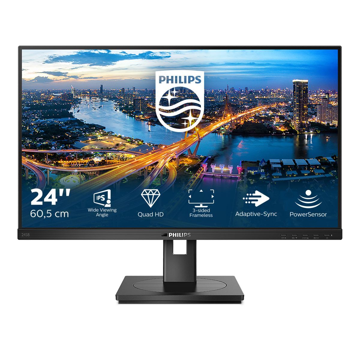Philips B Line 245B1/00 Monitor PC 60,5 cm (23.8") 2560 x 1440 Pixel Quad HD LED Nero [245B1/00]