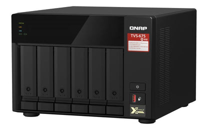 QNAP TVS-675 NAS Tower ZhaoXin KaiXian KX-6000 KX-U6580 8 GB DDR4 0 TB QuTS hero Nero [TVS-675-8G]