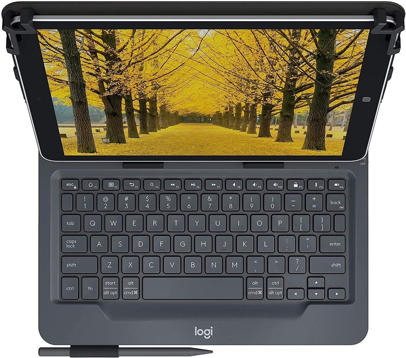 Logitech Universal Folio Cover iPad o Tablet con Tastiera Bluetooth Wireless, Per la maggior parte dei tablet da 9-10", iOS, Android, Windows, Italiano Qwerty, Nero [920-008335]