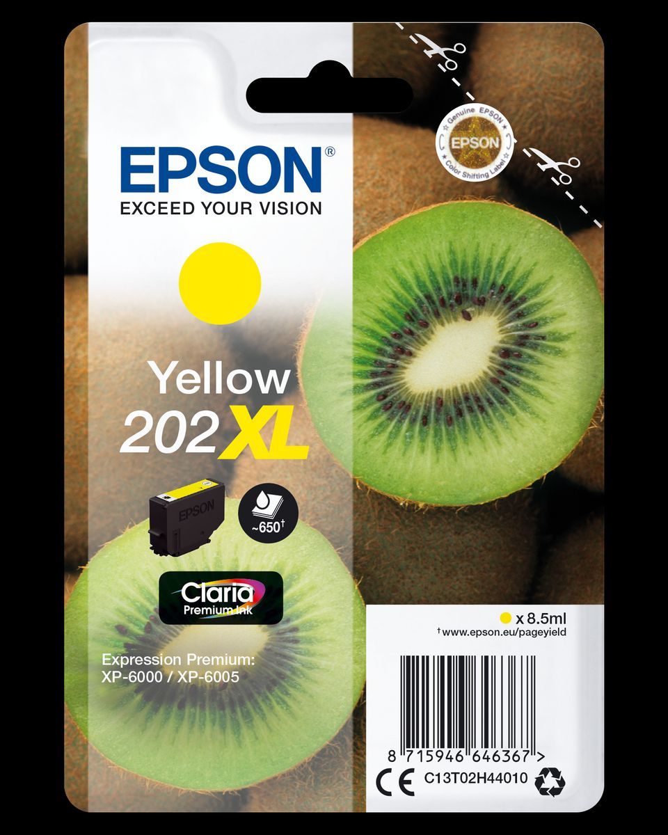 Epson Kiwi Singlepack Yellow 202XL Claria Premium Ink [C13T02H44010]