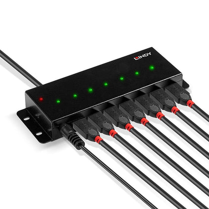 Lindy 7-Port USB Hub perno e concentratore 480 Mbit/s Nero [LINDY42794]