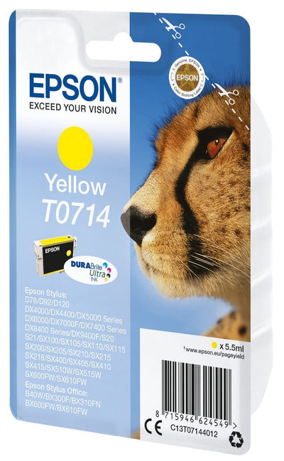 Epson Singlepack Yellow T0714 DURABrite Ultra Ink [C13T07144012]