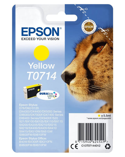 Epson Singlepack Yellow T0714 DURABrite Ultra Ink [C13T07144012]