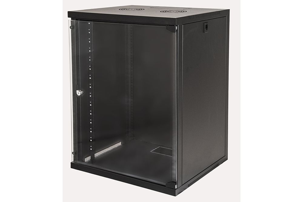 LINK Armadio Rack 19" 15 Unita' Da Muro Per Reti (A)750 X (L)540 X (P) 450 Mm Colore Nero Porta Vetro [LK1915UN]