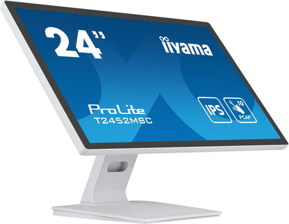 iiyama ProLite T2452MSC-W1 Monitor PC 60,5 cm (23.8") 1920 x 1080 Pixel Full HD LCD Touch screen Multi utente Bianco [T2452MSC-W1]