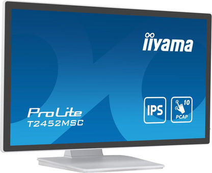 iiyama ProLite T2452MSC-W1 Monitor PC 60,5 cm (23.8") 1920 x 1080 Pixel Full HD LCD Touch screen Multi utente Bianco [T2452MSC-W1]