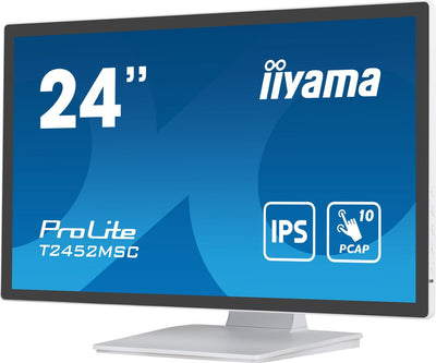 iiyama ProLite T2452MSC-W1 Monitor PC 60,5 cm (23.8") 1920 x 1080 Pixel Full HD LCD Touch screen Multi utente Bianco [T2452MSC-W1]