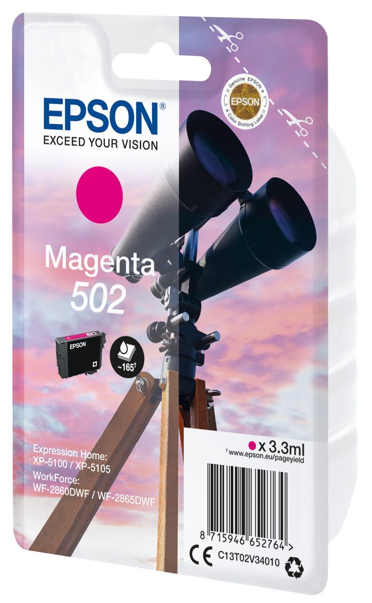 Epson Singlepack Magenta 502 Ink [C13T02V34010]