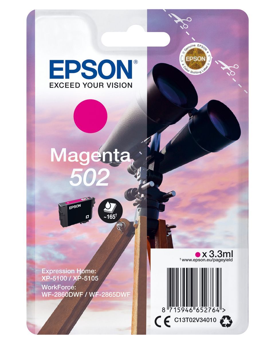 Epson Singlepack Magenta 502 Ink [C13T02V34010]