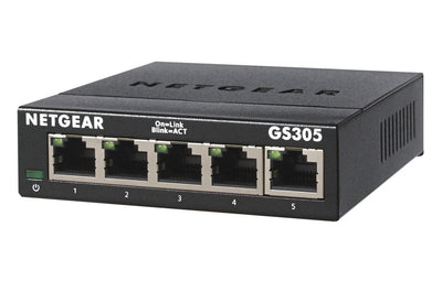 NETGEAR GS305 Non gestito L2 Gigabit Ethernet (10/100/1000) Nero [GS305-300PES]