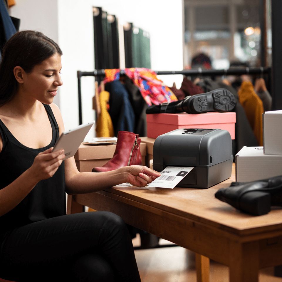 Brother TD4650TNWB stampante per etichette (CD) Termica diretta/Trasferimento termico 203 x 203 DPI 203,2 mm/s Con cavo e senza cavo Collegamento ethernet LAN Wi-Fi Bluetooth [TD4650TNWBZ1]