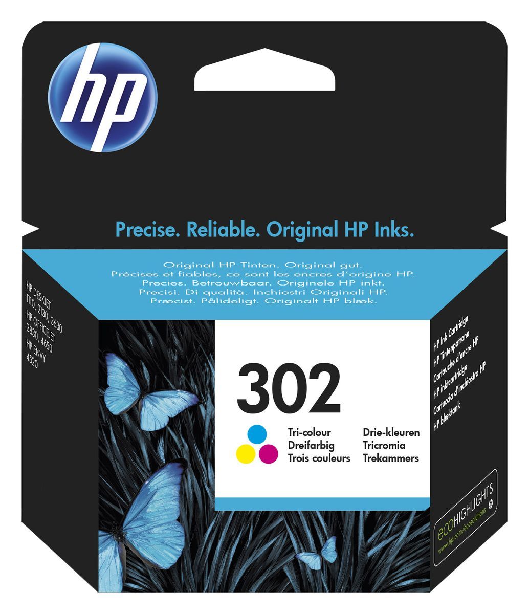HP Cartuccia originale inchiostro tricromia 302 [F6U65AE#UUS]