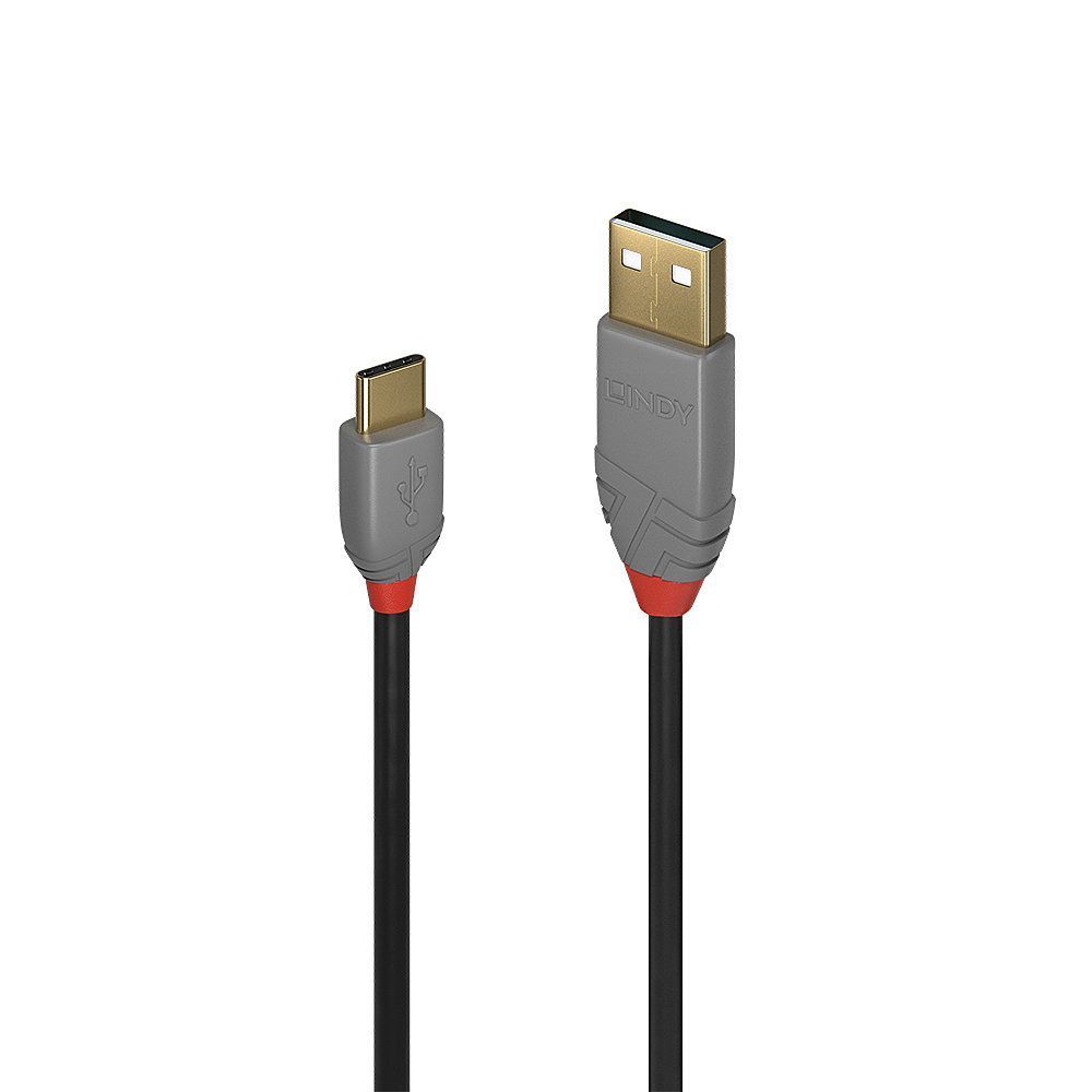 Lindy 36887 cavo USB USB 2.0 2 m USB A USB C Nero, Grigio [LINDY36887]
