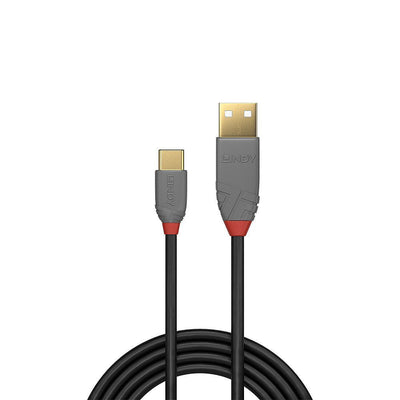 Lindy 36887 cavo USB USB 2.0 2 m USB A USB C Nero, Grigio [LINDY36887]
