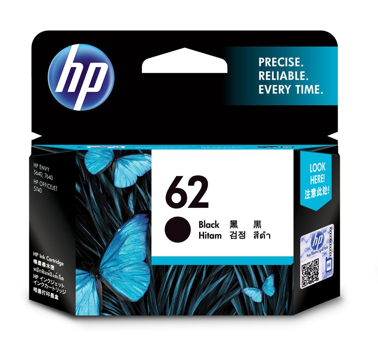 HP 62 BLACK INK CARTRIDGE [C2P04AE#UUS]