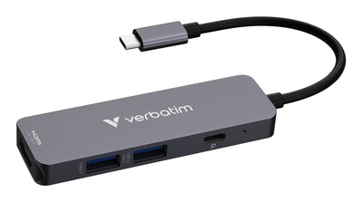 Verbatim 32155 hub di interfaccia USB 3.2 Gen 1 (3.1 Gen 1) Type-C 5000 Mbit/s Grigio [32155]