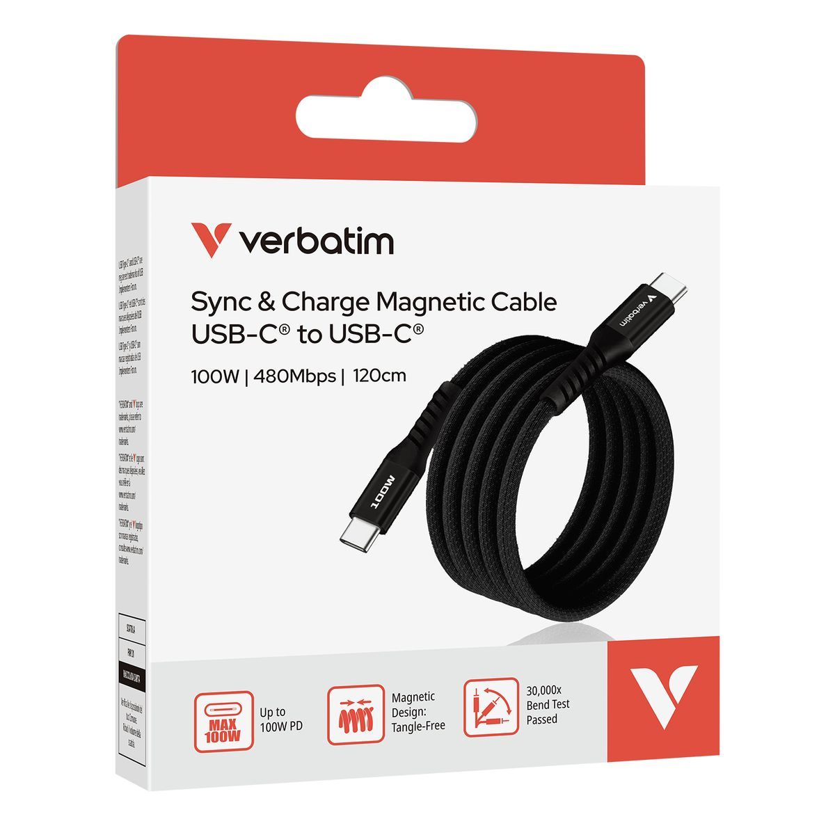 VERBATIM SYNC CHARGE USB-C 100W MAGNETIC 1,2MBLACK [31863]