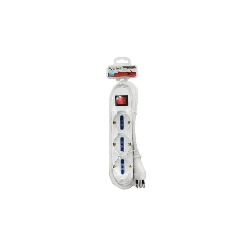 Vultech Multipresa bipasso 9 posti con tasto ON/OFF 16A [MU-02]
