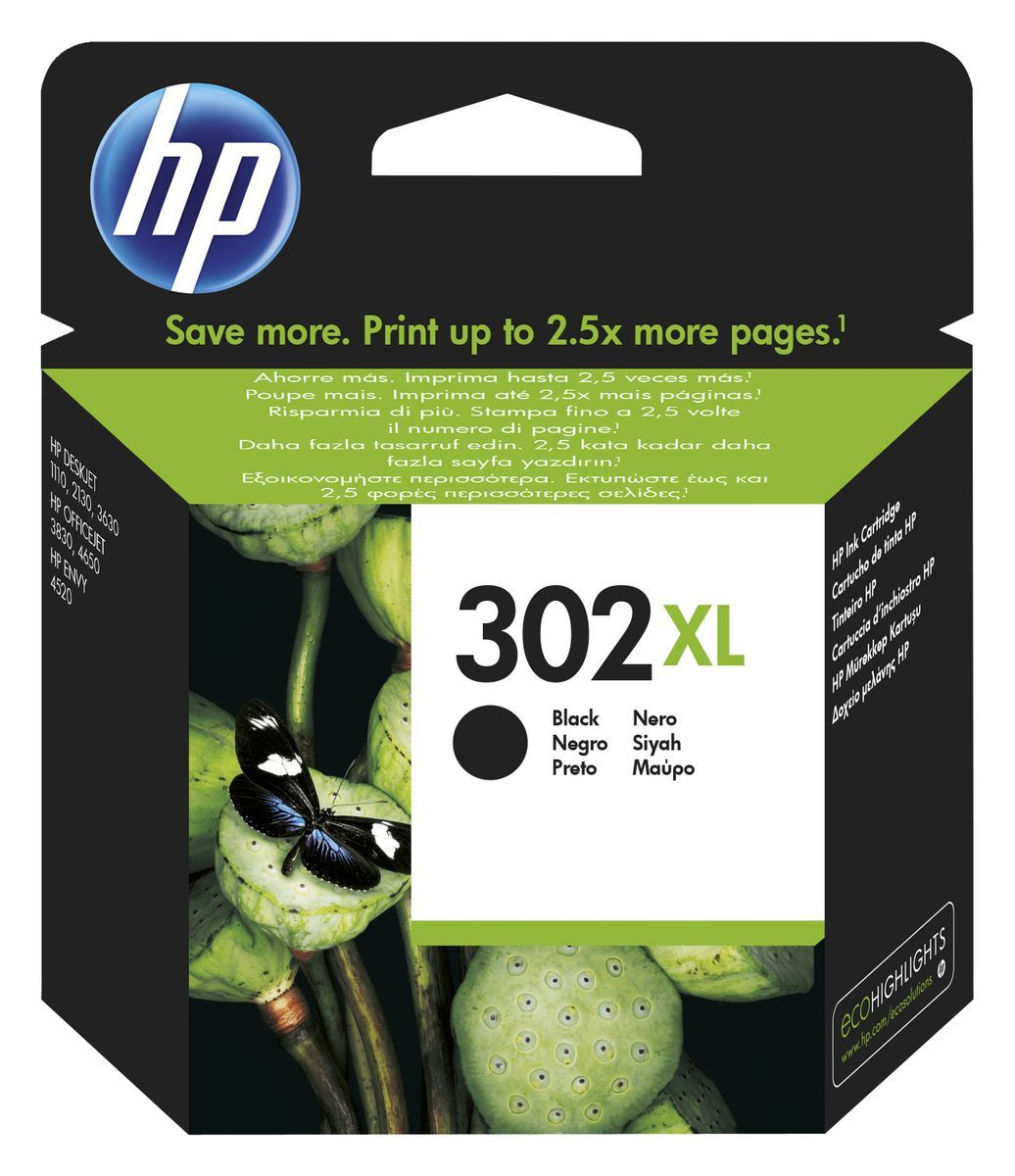 HP 302XL BLACK INK CARTRIDGE [F6U68AE#UUS]