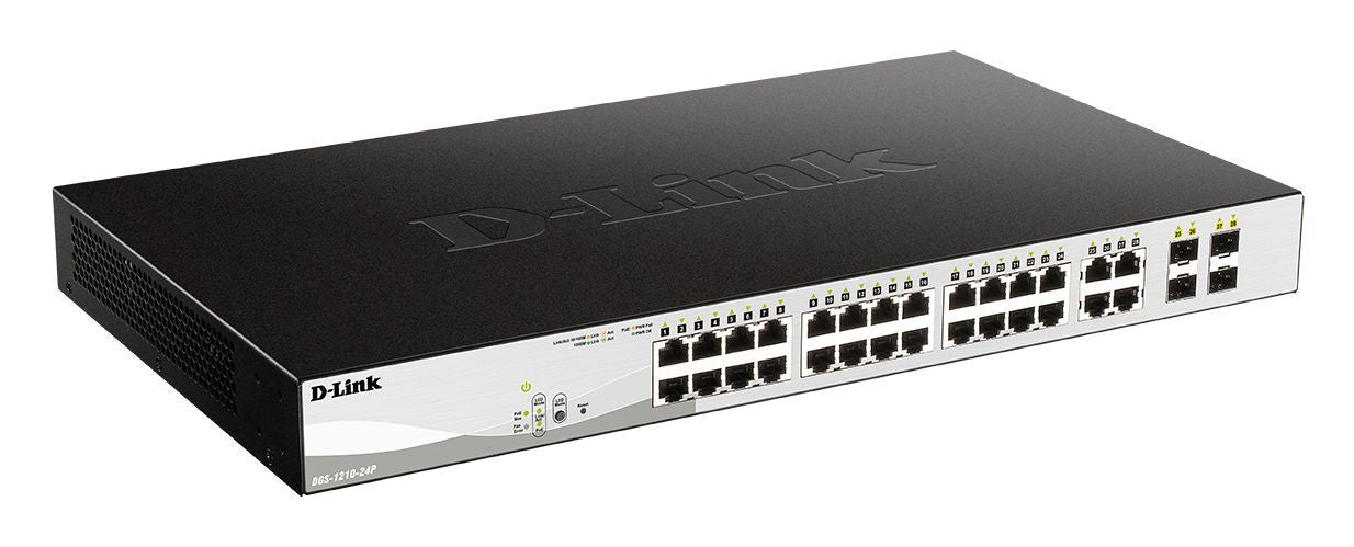 D-Link DGS-1210-24P Gestito L2 Gigabit Ethernet (10/100/1000) Supporto Power over Ethernet (PoE) Nero [DGS-1210-24P]