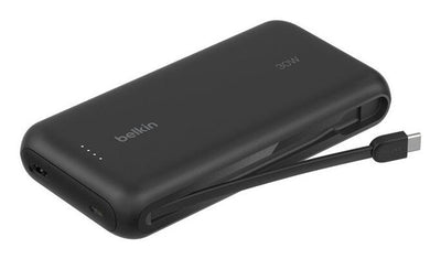 20K PD30W INTEGRATED USB-C CABLE POWER BANK, BLACK [BPB024HQBK]
