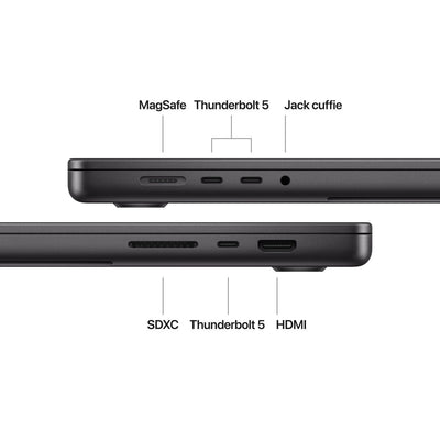 Apple MacBook Pro 16": Chip M4 Pro con cpu 14 core e gpu 20 core, 512GB SSD - Nero siderale [MX2Y3T/A]