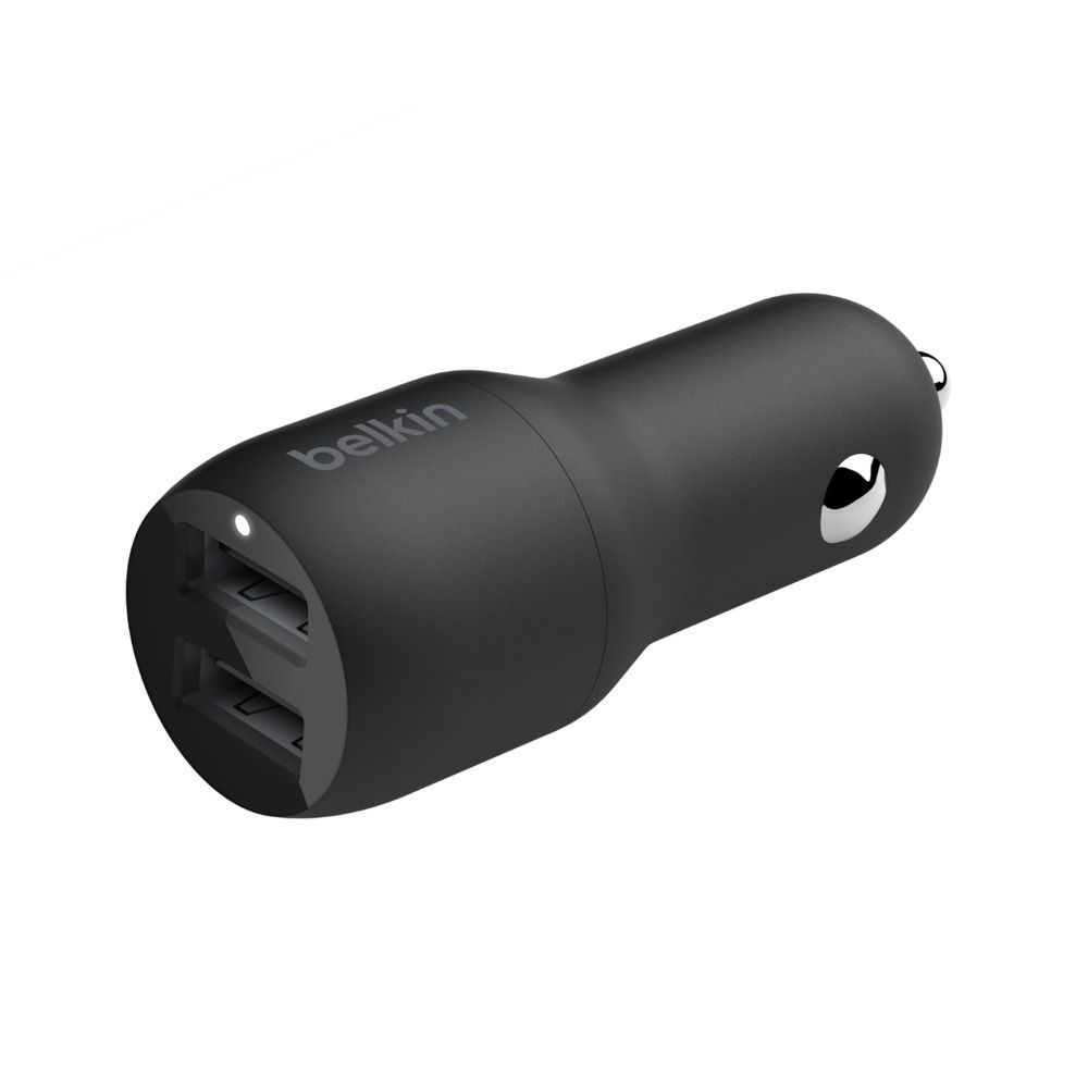 Belkin CARICABATTERIE DA AUTO CON DOPPIA PORTA USB-A 12W [CCB001BTBK]