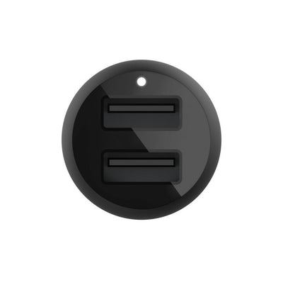 Belkin CARICABATTERIE DA AUTO CON DOPPIA PORTA USB-A 12W [CCB001BTBK]