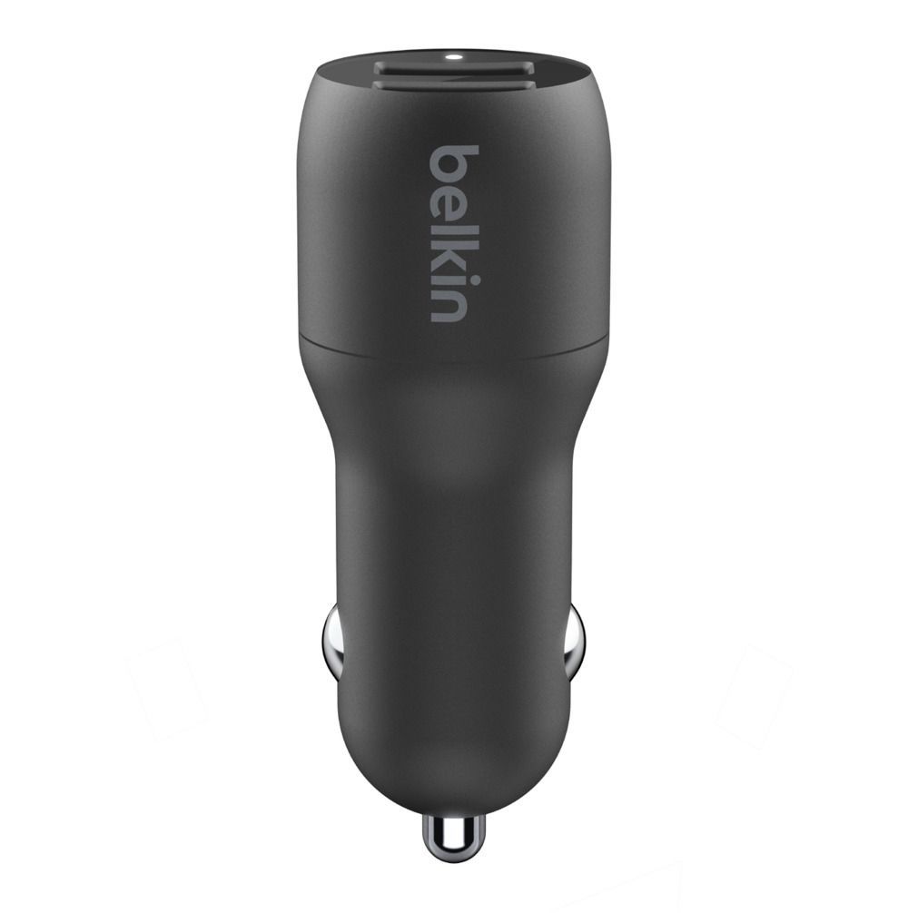 Belkin CARICABATTERIE DA AUTO CON DOPPIA PORTA USB-A 12W [CCB001BTBK]