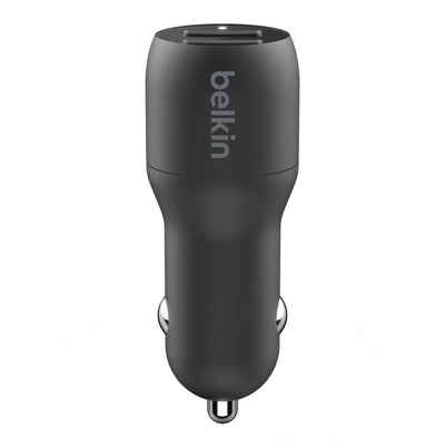 Belkin CARICABATTERIE DA AUTO CON DOPPIA PORTA USB-A 12W [CCB001BTBK]