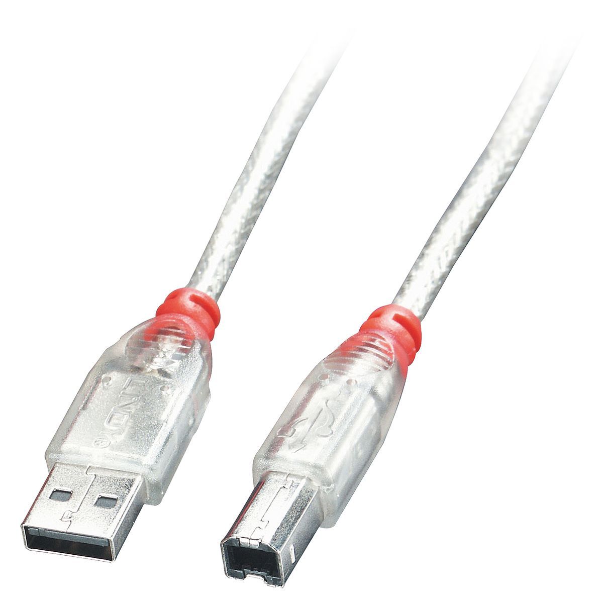 Lindy 41753 cavo USB USB 2.0 2 m USB A USB B 0,48 Gbit/s Trasparente [LINDY41753]