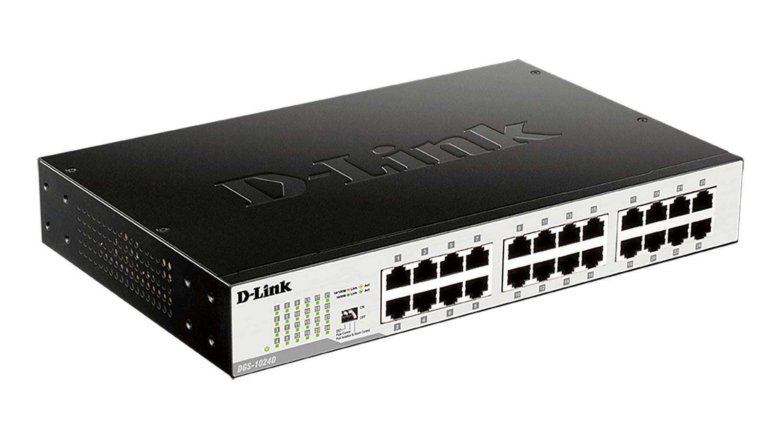 D-Link DGS-1024D switch di rete Non gestito Gigabit Ethernet (10/100/1000) 1U Nero, Argento [DGS-1024D]