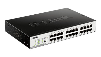 D-Link DGS-1024D switch di rete Non gestito Gigabit Ethernet (10/100/1000) 1U Nero, Argento [DGS-1024D]