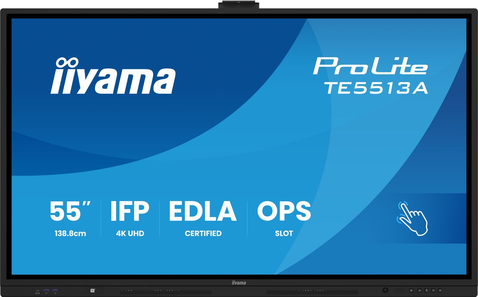 iiyama TE5513A-B1AG visualizzatore di messaggi Pannello piatto interattivo 138,7 cm (54.6") Wi-Fi 450 cd/m 4K Ultra HD Nero Touch screen Processore integrato Android 18/7 [TE5513A-B1AG]