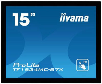 iiyama TF1534MC-B7X Monitor PC 38,1 cm (15") 1024 x 768 Pixel XGA LED Touch screen Multi utente Nero [TF1534MC-B7X]