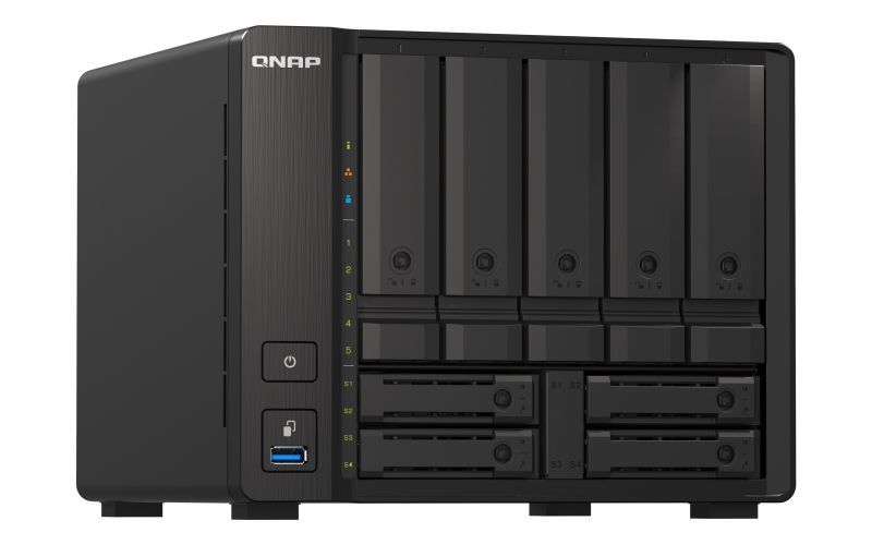 QNAP TS-H973AX NAS Tower Ryzen Embedded V1500B 8 GB DDR4 0 TB QuTS hero Nero [TS-H973AX-8G]