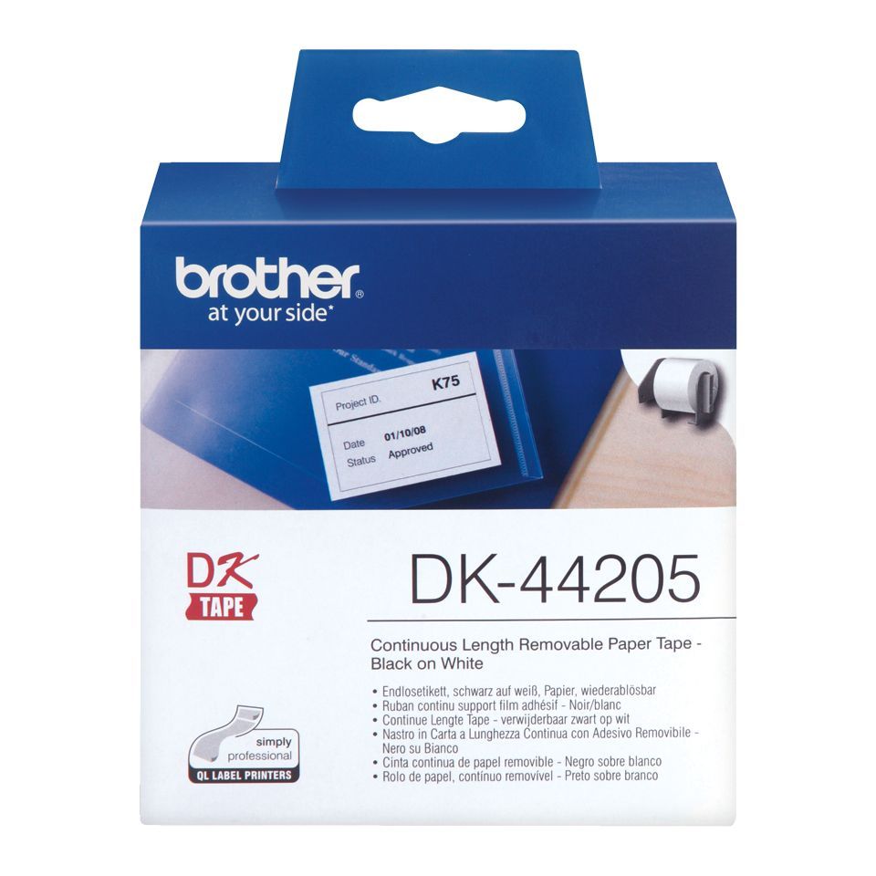Brother DK-44205 nastro per etichettatrice Nero su bianco [DK44205]