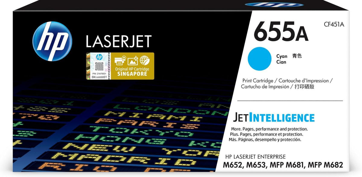 HP Cartuccia toner ciano originale LaserJet 655A [CF451A]