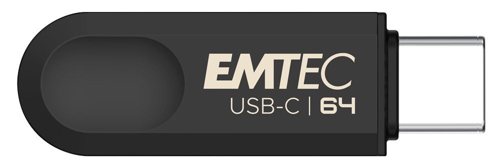 Emtec C280 unità flash USB 64 GB USB tipo-C 3.2 Gen 1 (3.1 Gen 1) Nero [ECMMD64GC283]