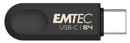Emtec C280 unità flash USB 64 GB USB tipo-C 3.2 Gen 1 (3.1 Gen 1) Nero [ECMMD64GC283]