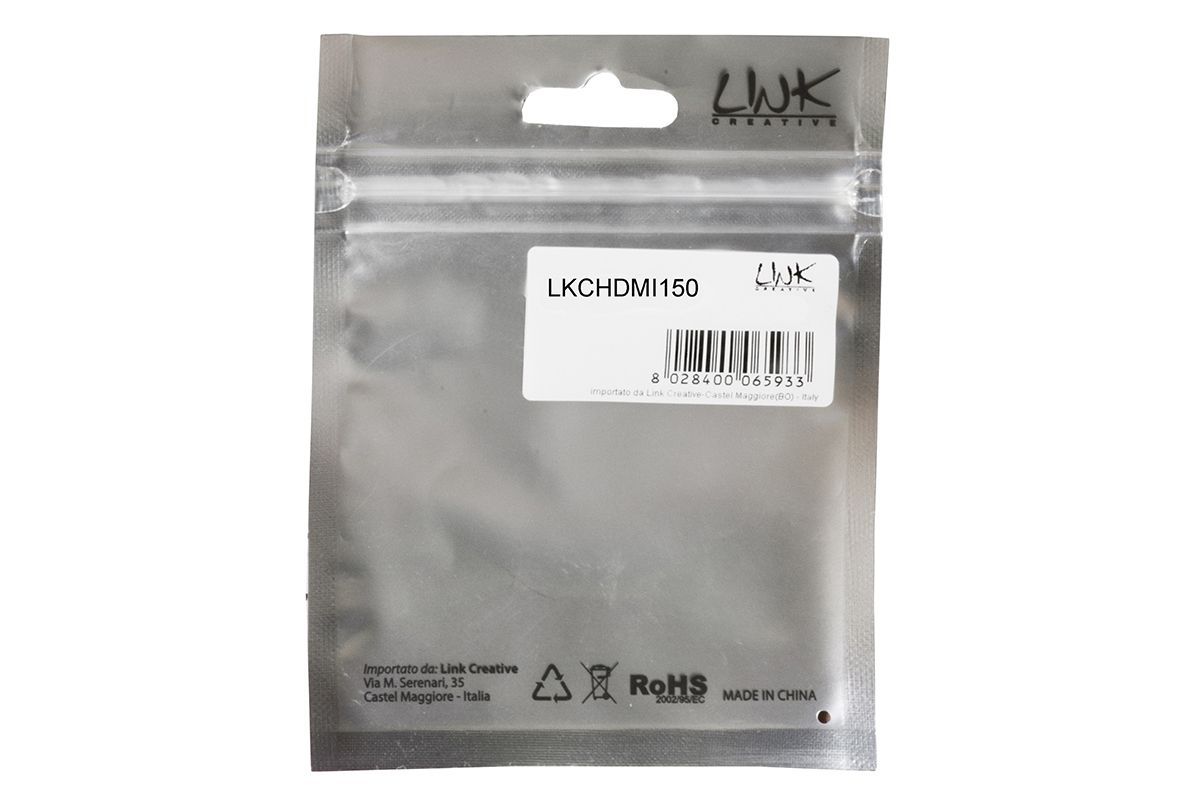 LINK Cavo Hdmi 4Kx2K 30Hz 3D+Ethernet Per Pc, Notebook, Hdtv, Ecc Contatti Dorati Mt 15 Colore Nero [LKCHDMI150]