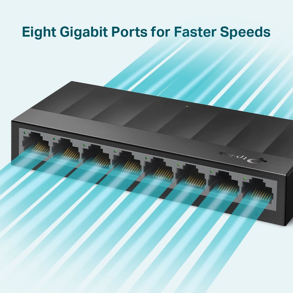 TP-Link LS1008G switch di rete Non gestito Gigabit Ethernet (10/100/1000) Nero [LS1008G]