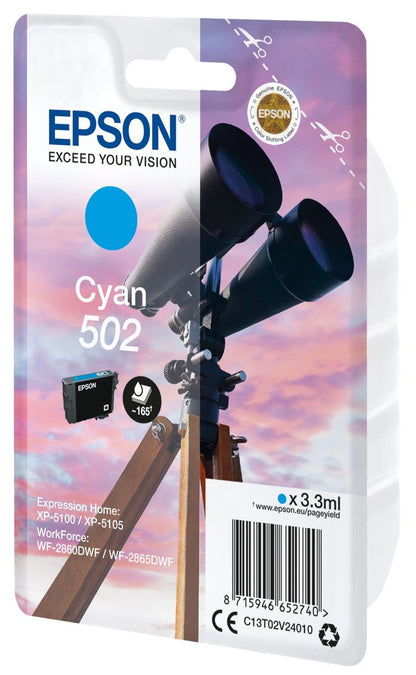 Epson Singlepack Cyan 502 Ink [C13T02V24010]