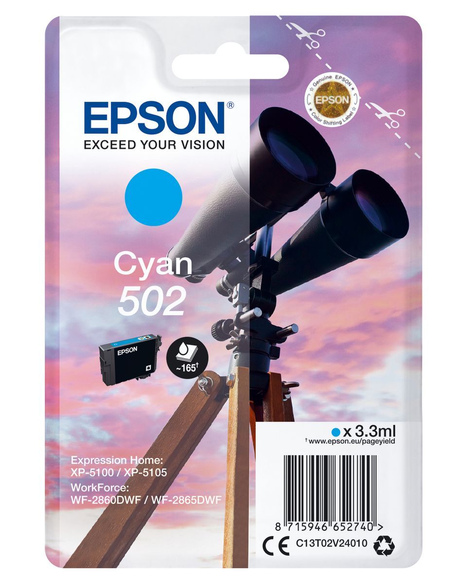 Epson Singlepack Cyan 502 Ink [C13T02V24010]