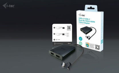 i-tec USB-A/USB-C Dual 4K/60 Hz HDMI Video Adapter [CADUAL4KHDMI]