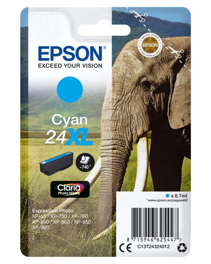 Epson Elephant Cartuccia Ciano XL [C13T24324012]