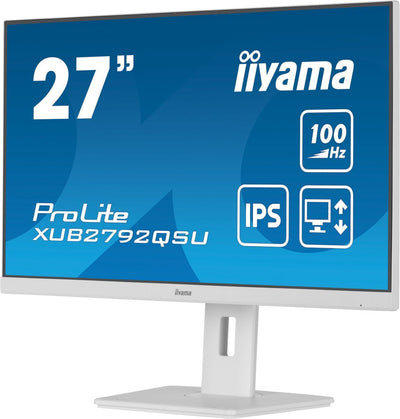 iiyama ProLite XUB2792QSU-W6 Monitor PC 68,6 cm (27") 2560 x 1440 Pixel Wide Quad HD LED Bianco [XUB2792QSU-W6]