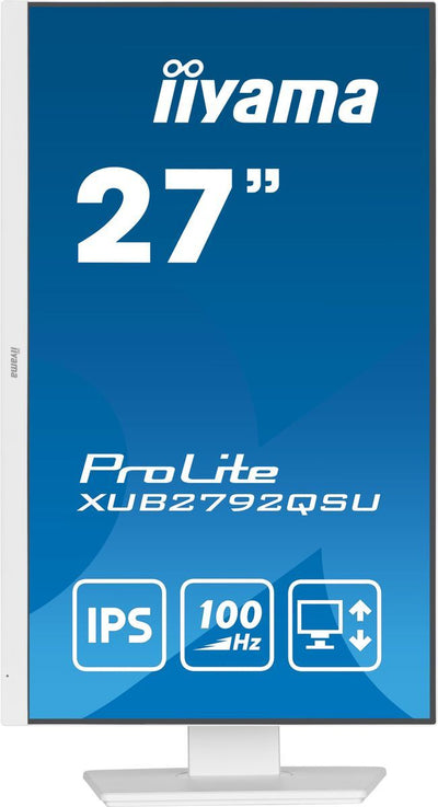iiyama ProLite XUB2792QSU-W6 Monitor PC 68,6 cm (27") 2560 x 1440 Pixel Wide Quad HD LED Bianco [XUB2792QSU-W6]