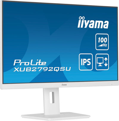 iiyama ProLite XUB2792QSU-W6 Monitor PC 68,6 cm (27") 2560 x 1440 Pixel Wide Quad HD LED Bianco [XUB2792QSU-W6]